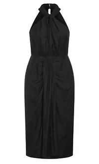 Briella Halter Twist Front Midi Dress