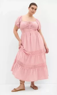 Haven Embroidery Trim Maxi Dress