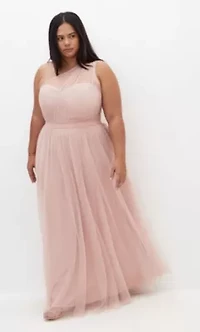 Daniela One Shoulder Tulle Maxi Dress