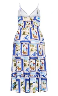 Aiza Postcard Print Maxi Dress