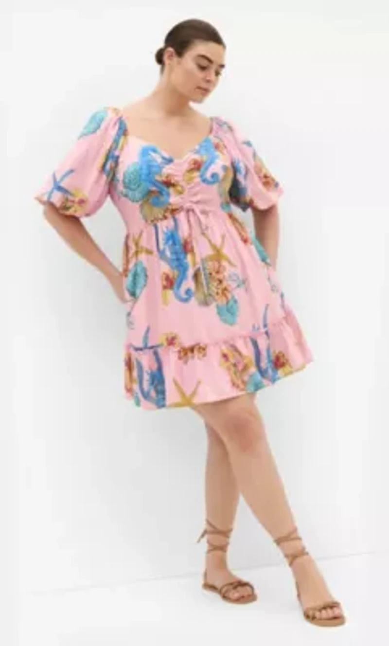 Giselle Seahorse Print Mini Dress