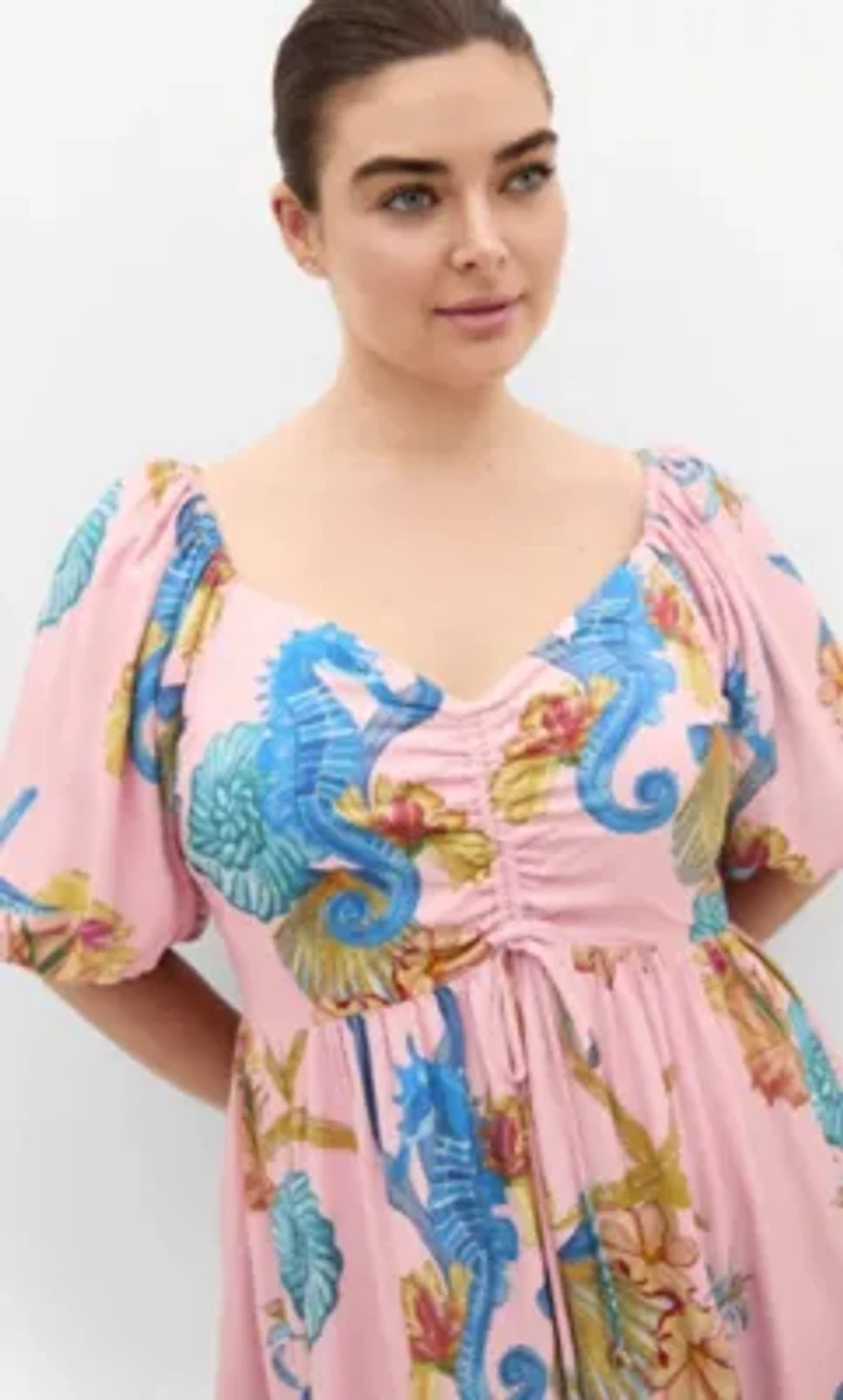 Giselle Seahorse Print Mini Dress