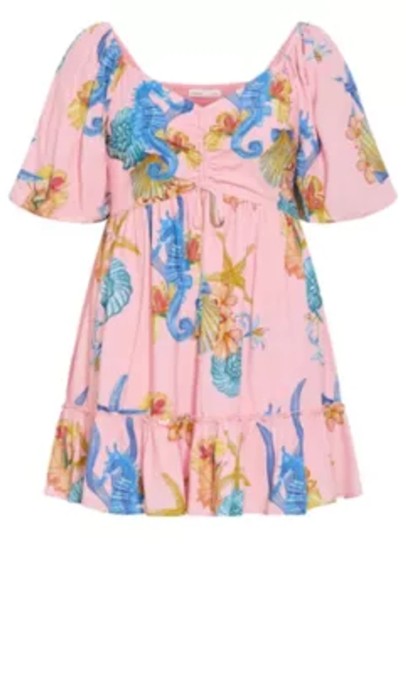 Giselle Seahorse Print Mini Dress