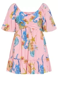 Giselle Seahorse Print Mini Dress