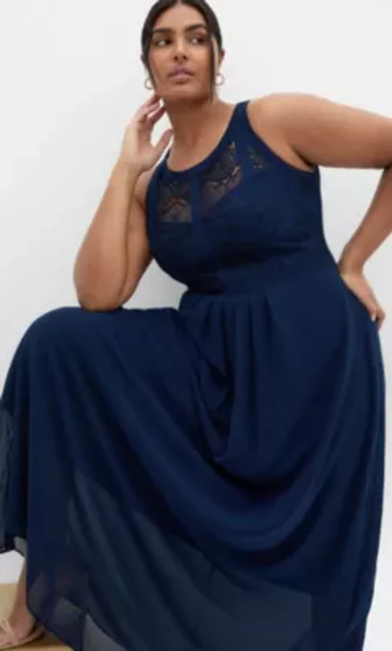 Panelled Bodice Maxi Dress