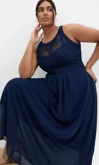 Panelled Bodice Maxi Dress