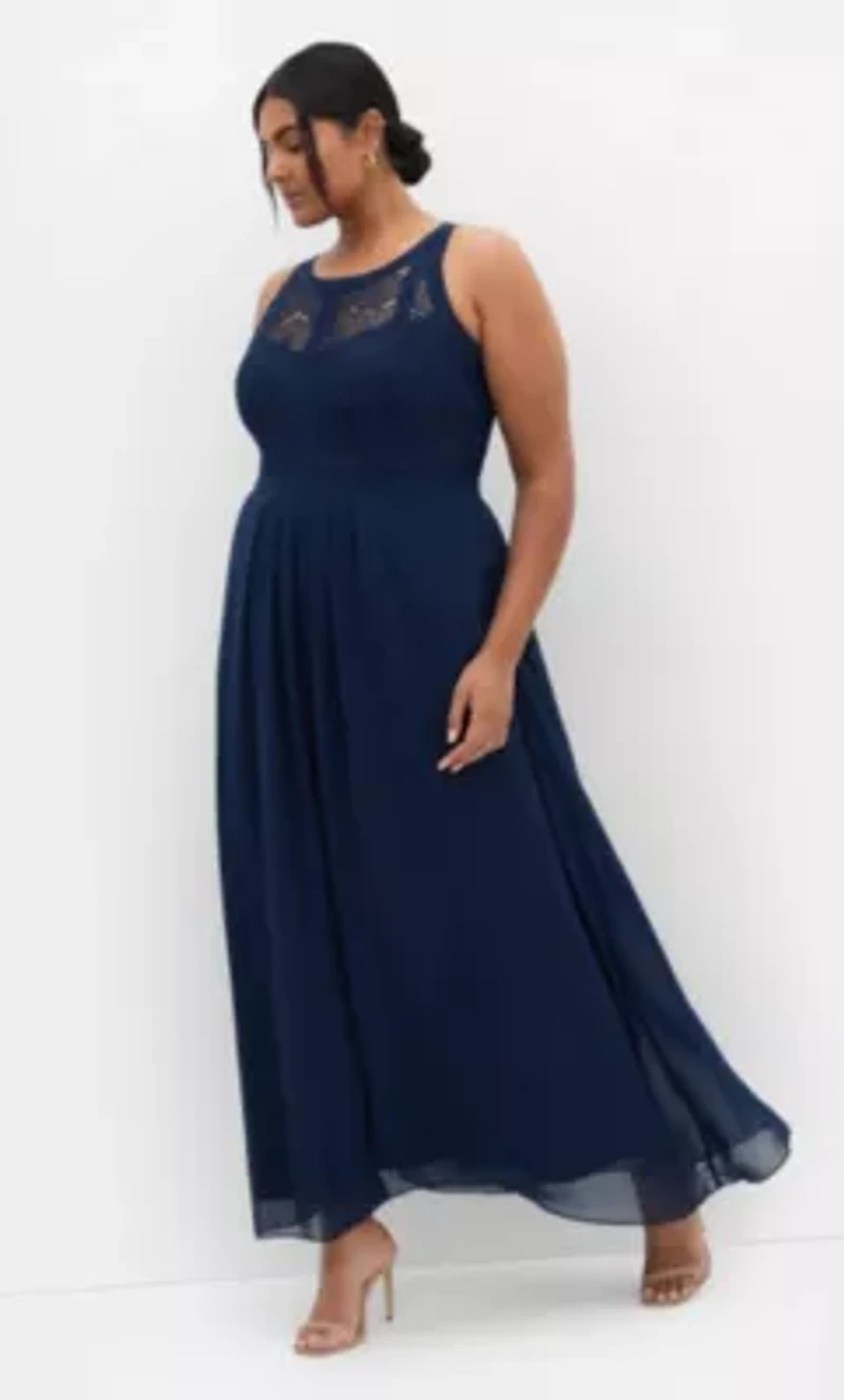 Panelled Bodice Maxi Dress