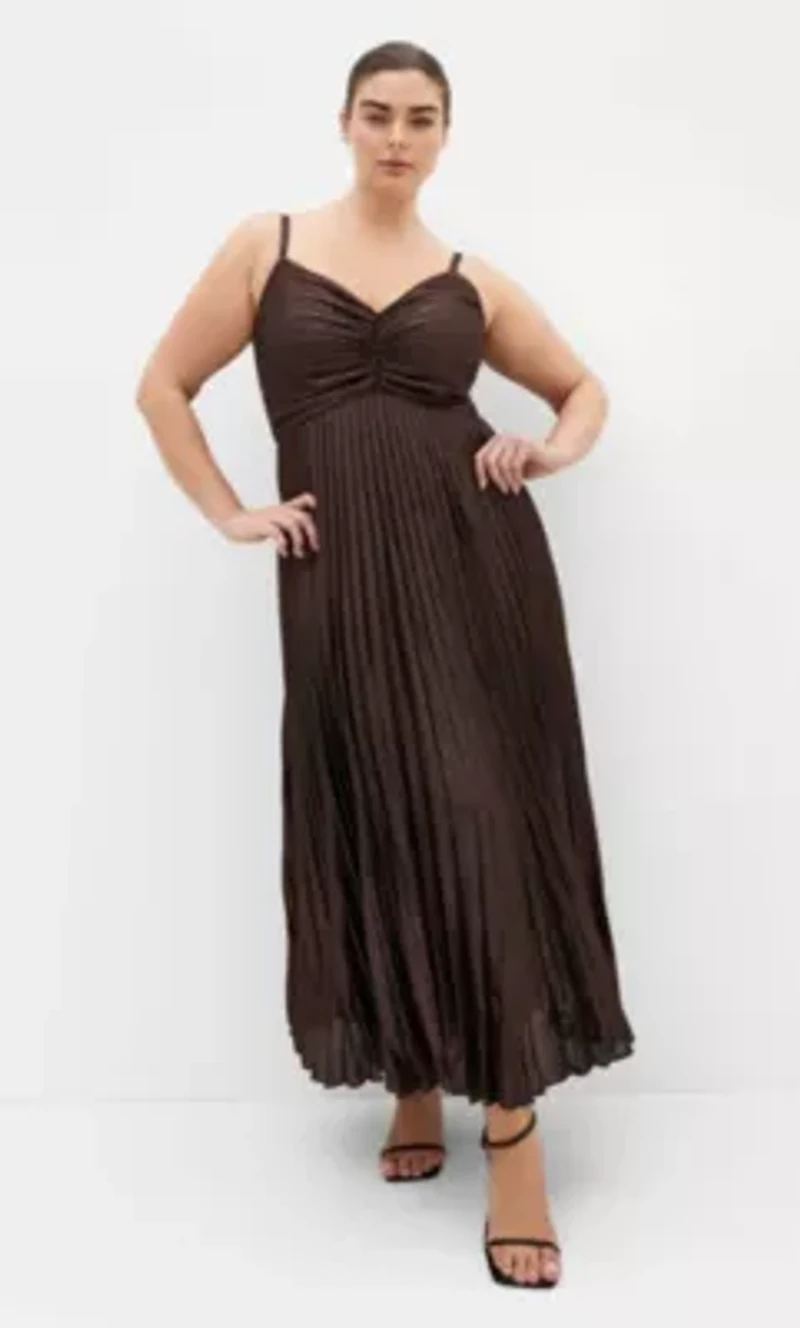 Ariana Sparkle Pleat Maxi Dress