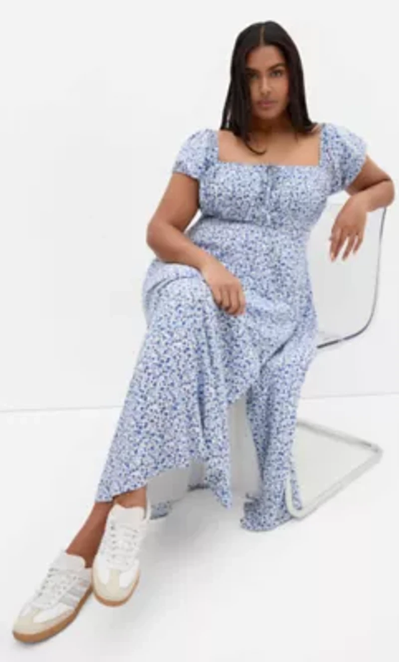 Abbie Short Sleeve Floral Print Maxi Dress