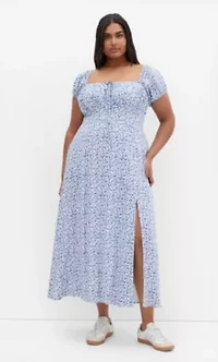 Abbie Short Sleeve Floral Print Maxi Dress