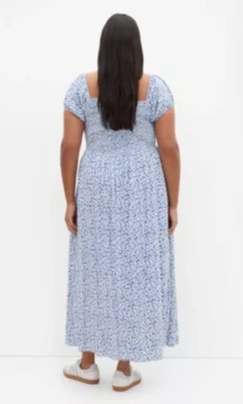 Abbie Short Sleeve Floral Print Maxi Dress