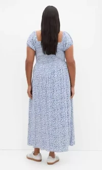 Abbie Short Sleeve Floral Print Maxi Dress