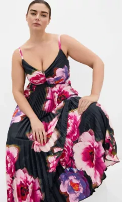 Ariana Print Pleat Maxi Dress