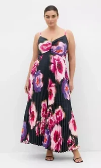 Ariana Print Pleat Maxi Dress