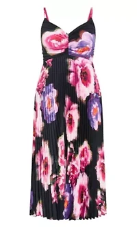 Ariana Print Pleat Maxi Dress