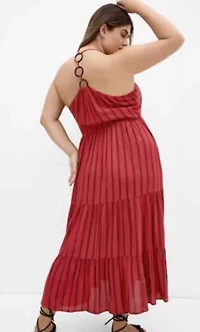 Caribbean Halter Stripe Midi Dress
