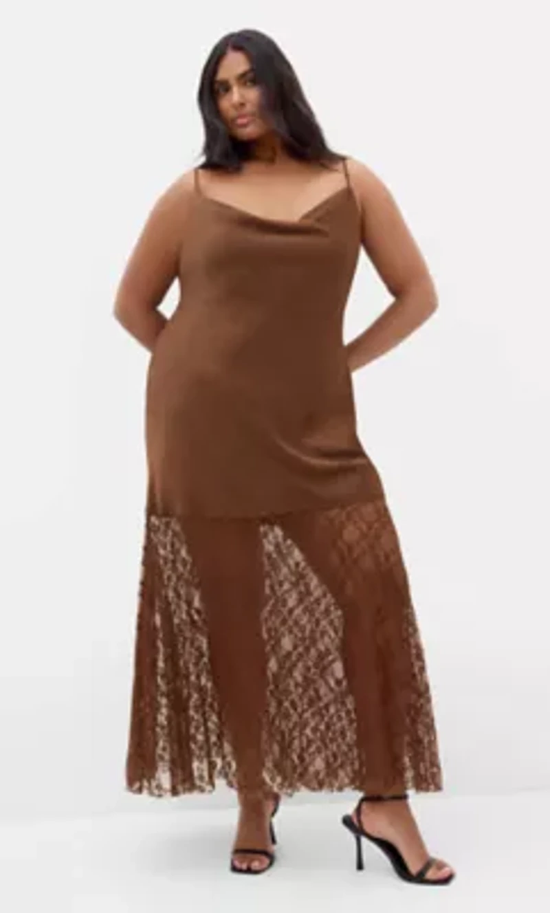 Lilly Slip Lace Hem Maxi Dress