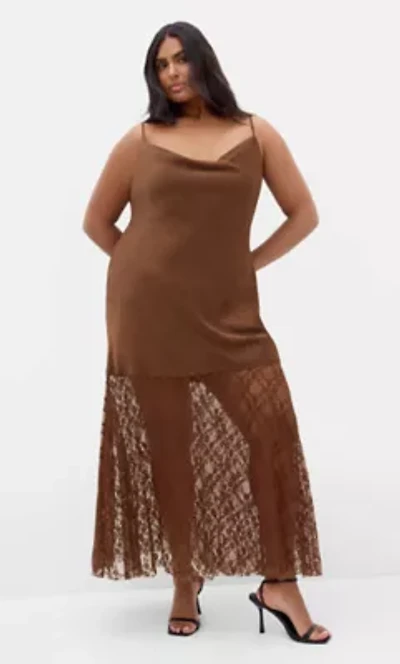 Lilly Slip Lace Hem Maxi Dress