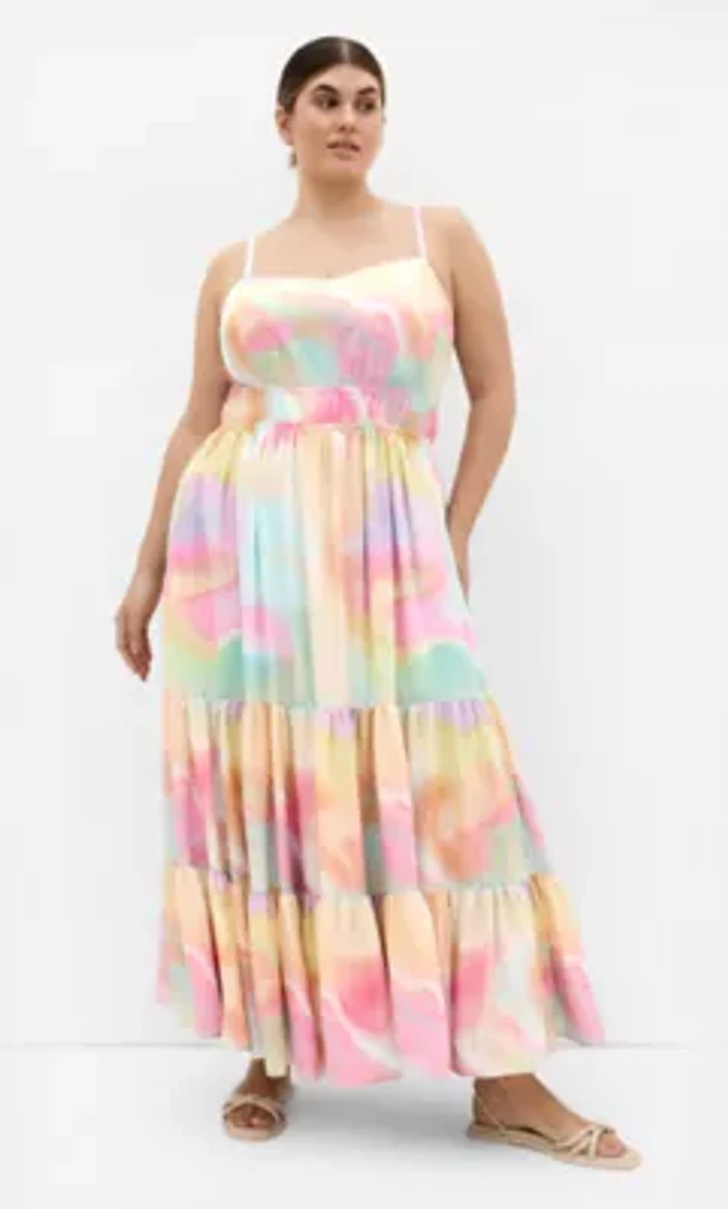Kalea Swirl Print Maxi Dress
