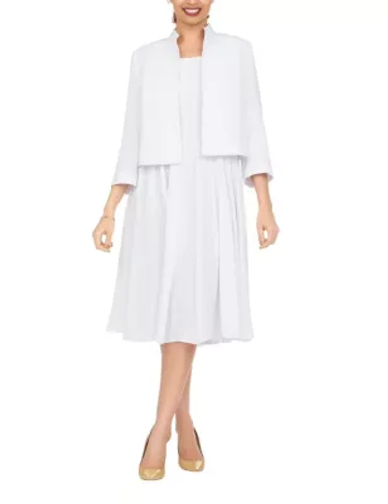 2-piece Multi-Paneled Flare Dress with Bolero Jacket