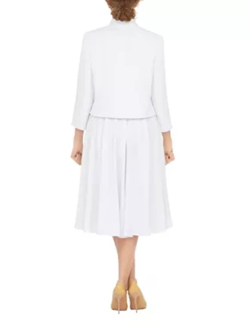 2-piece Multi-Paneled Flare Dress with Bolero Jacket