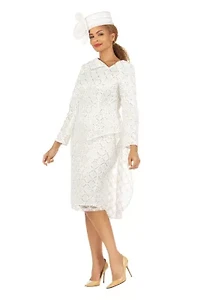 Metallic Lace Shift Dress with Overlay
