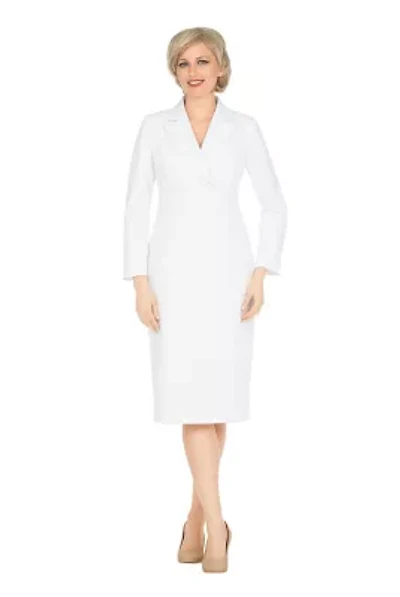 Notch Collar Long Sleeve Waisted Sheath Dress