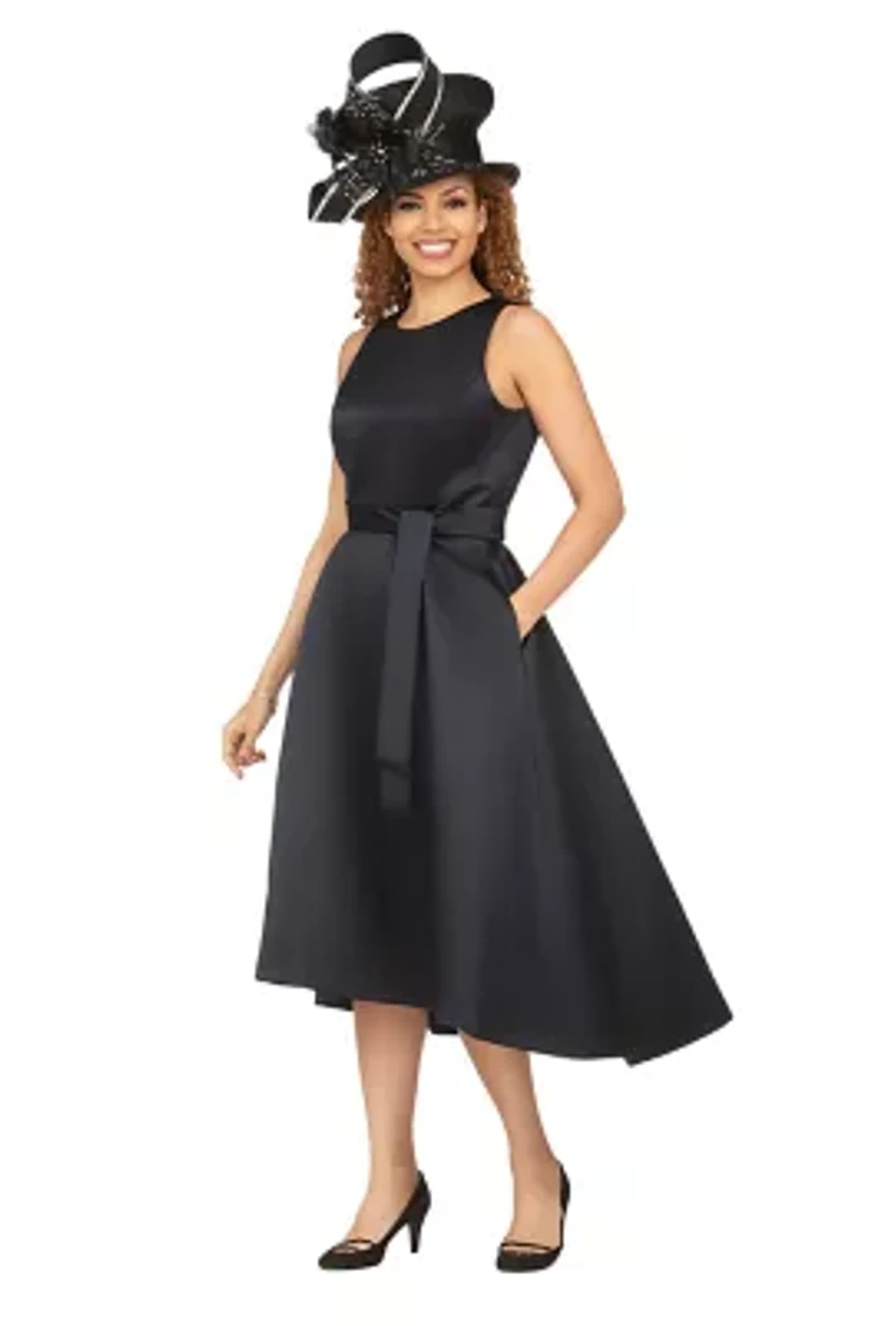 Sleeveless Full Flare Hi-Lo Drs w/ Styling Belt