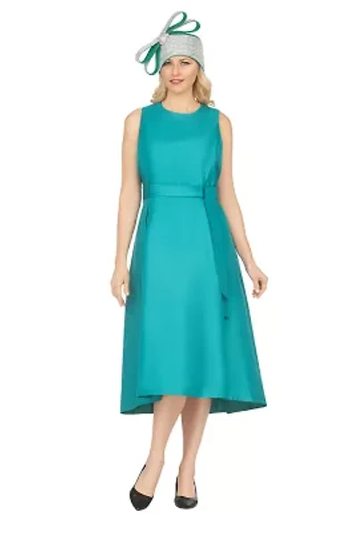 Sleeveless Full Flare Hi-Lo Drs w/ Styling Belt