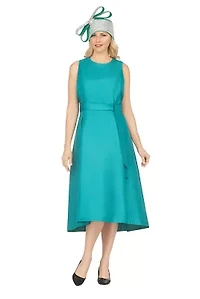 Sleeveless Full Flare Hi-Lo Drs w/ Styling Belt