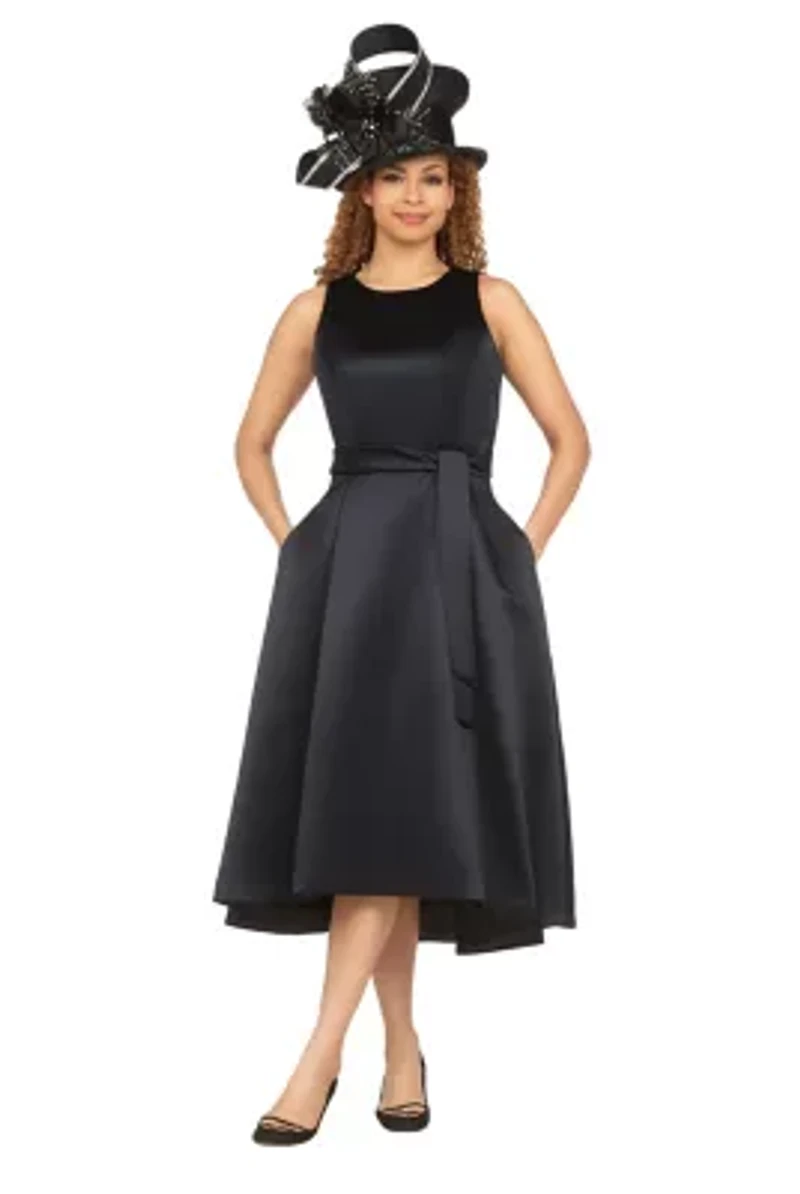 Sleeveless Full Flare Hi-Lo Drs w/ Styling Belt