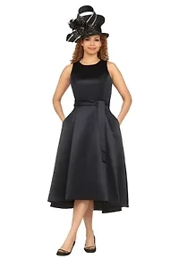 Sleeveless Full Flare Hi-Lo Drs w/ Styling Belt