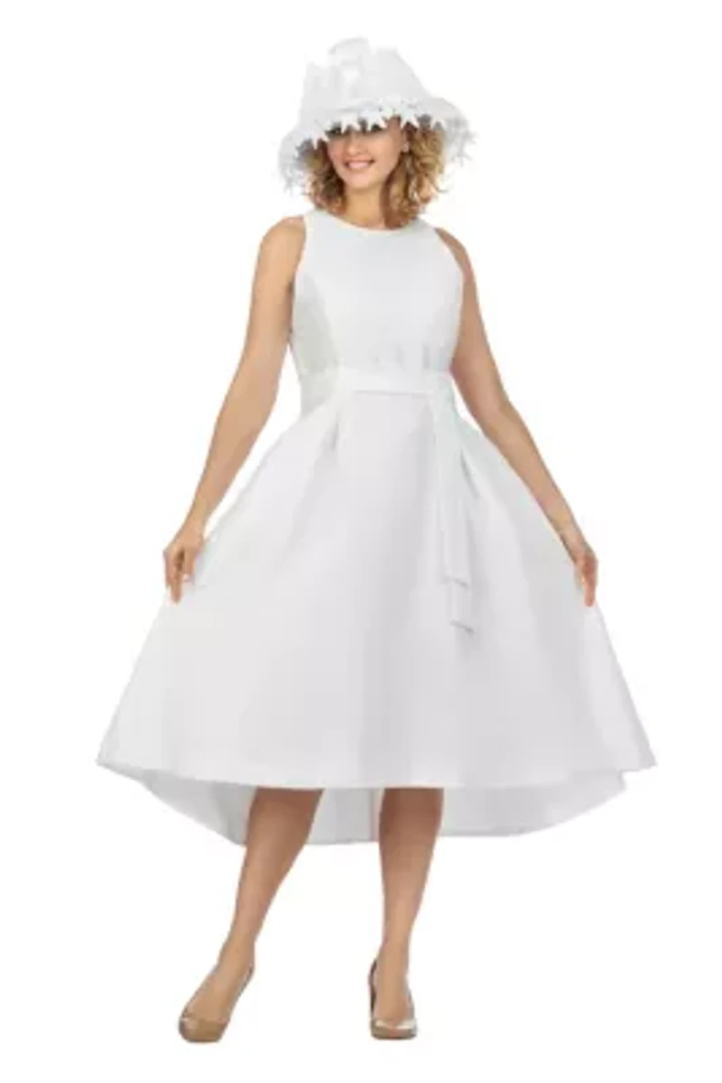 Sleeveless Full Flare Hi-Lo Drs w/ Styling Belt