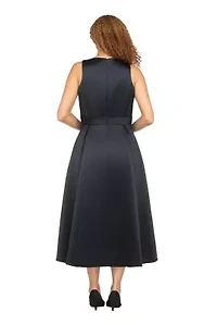 Sleeveless Full Flare Hi-Lo Drs w/ Styling Belt