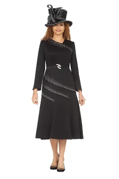 Light Scuba A-Line Dress w/ Galaxy Stone Decor