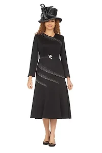 Light Scuba A-Line Dress w/ Galaxy Stone Decor