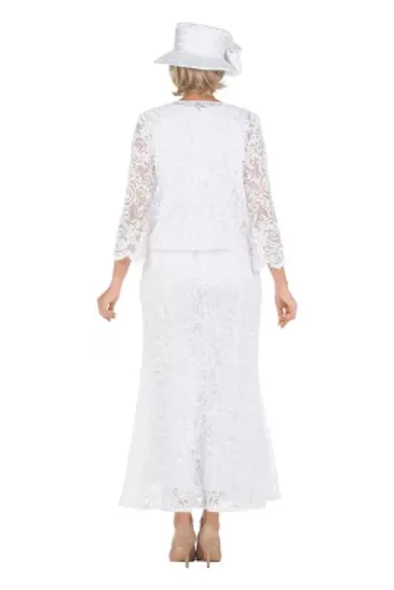 2pc Lux Lace Bolero Jkt Dress