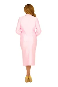 3pc Silky Twill Skt Suit w/ Cutouts & Stones-Plus