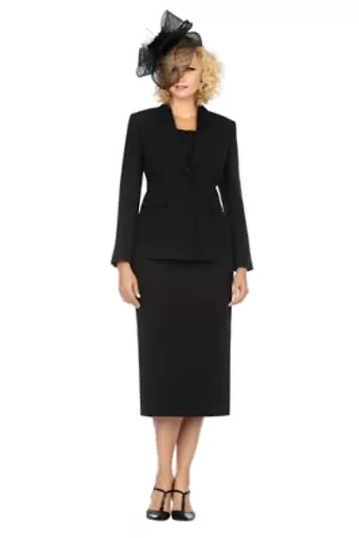 2pc Notch Collar 2-button Skirt Suit - Plus