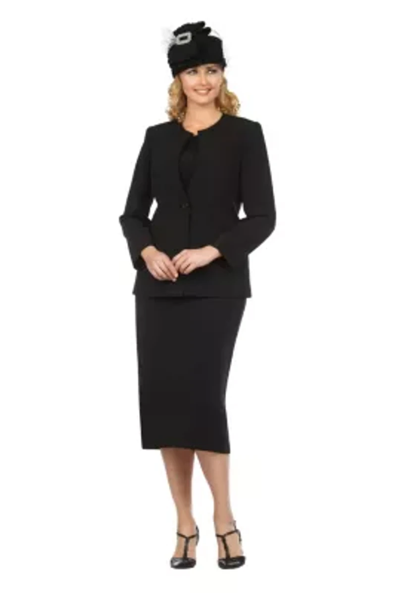 3pc Collarless 1-button Basic Suit - Plus