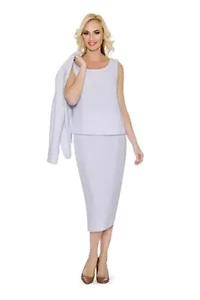 3pc Basic Notch Collar 1-button Skirt Suit-Plus