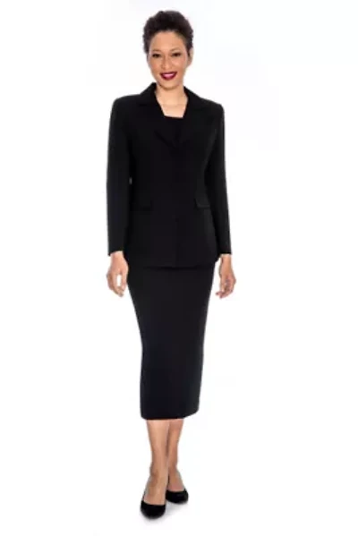2pc Notch Collar 3-button Skirt Suit - Plus