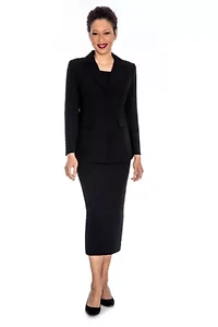 2pc Notch Collar 3-button Skirt Suit - Plus