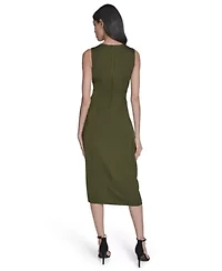 SATIN TUCK WAIST RUFFLE SKIRT MIDI