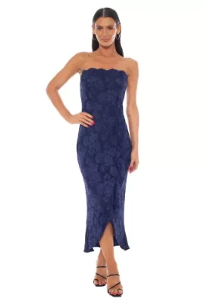 Strapless Wrap Lace Midi Dress
