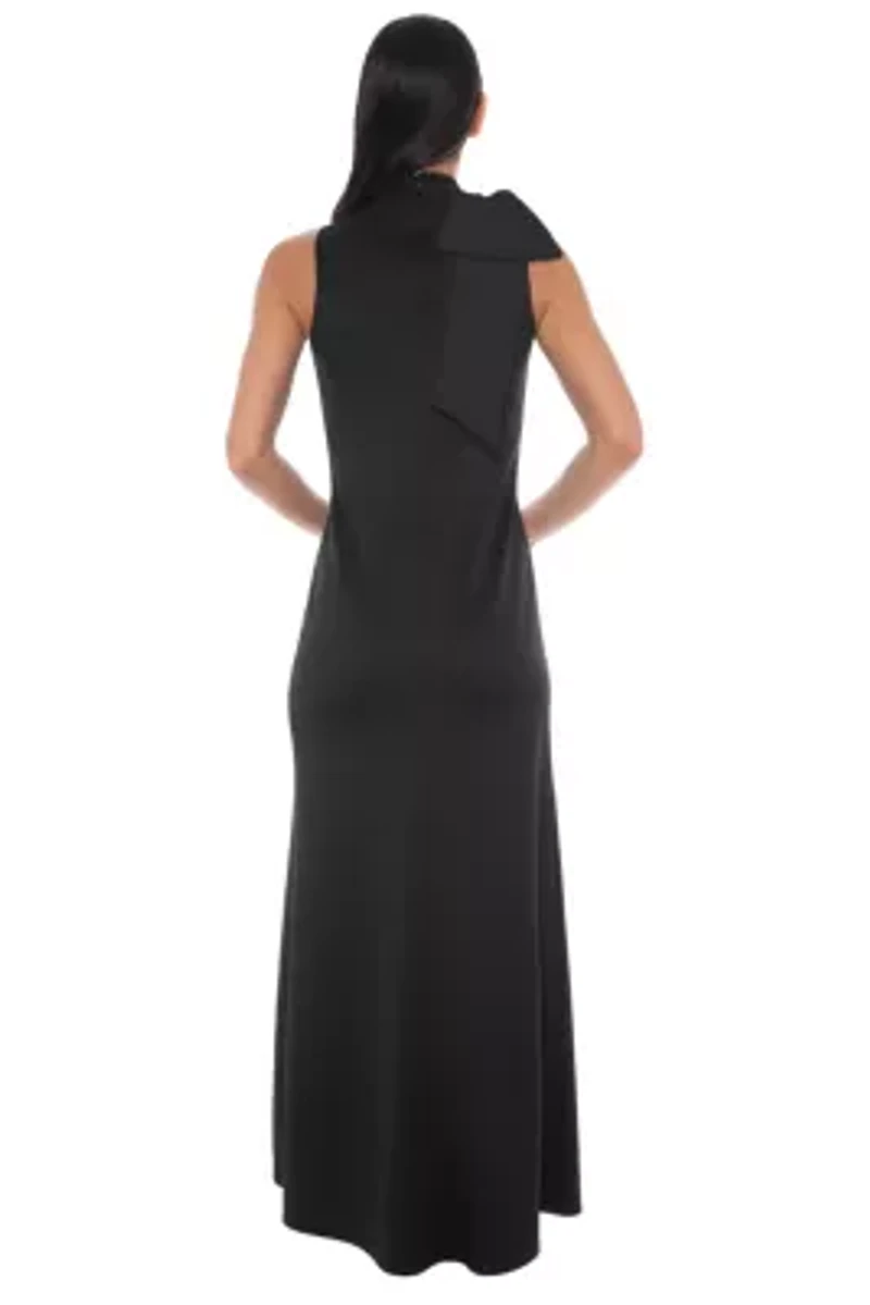 Mock Neck with Combo Bow Long Gown