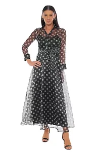 Polka Dot Organza Shirt Dress