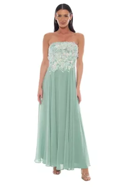 3D Embroidery Bodice Stapless Gown