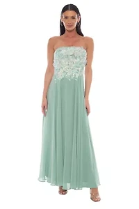 3D Embroidery Bodice Stapless Gown