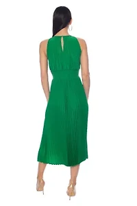 Smock Waist Pleated Midi Dress